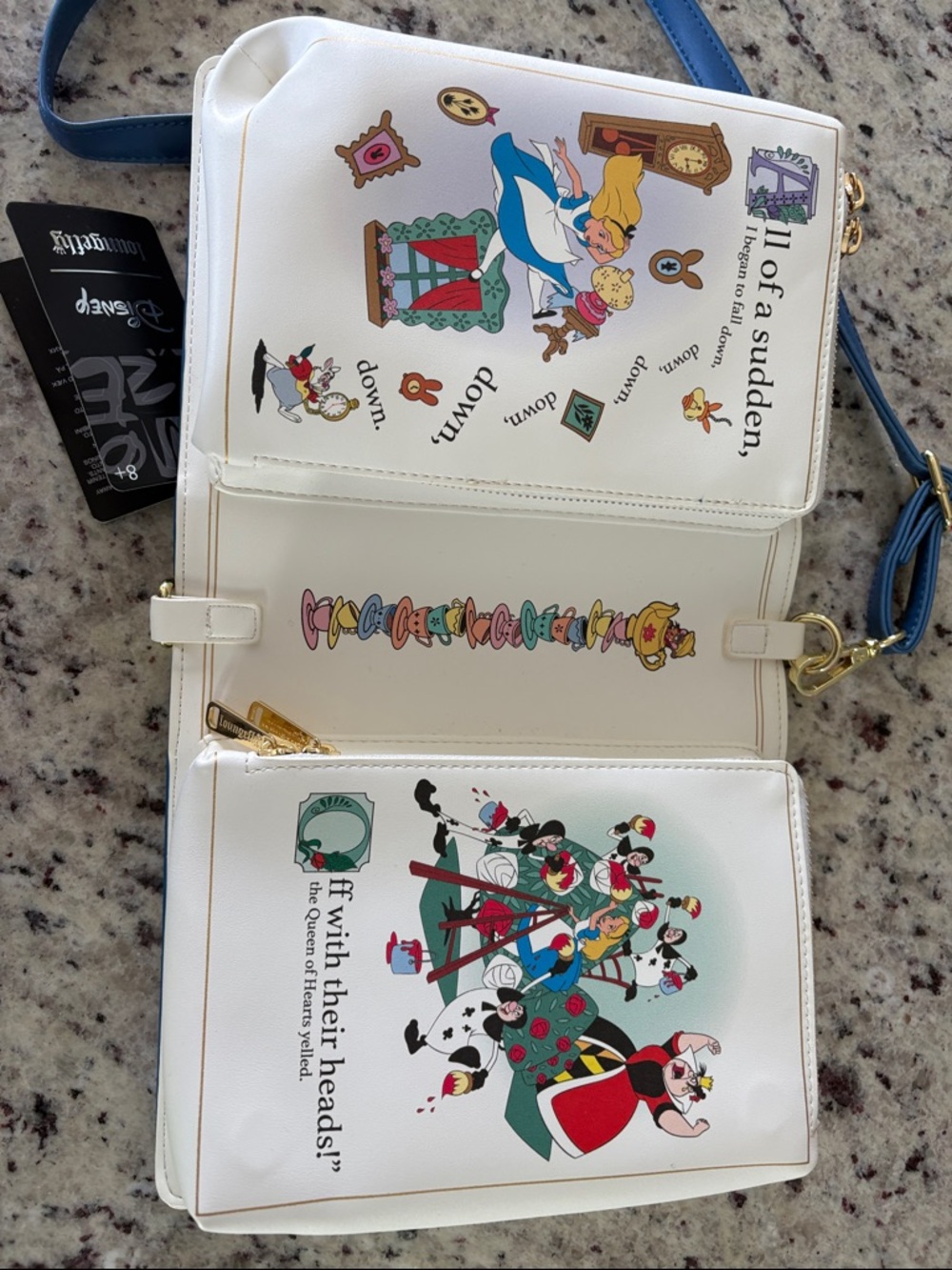 Disney Alice in Wonderland Blue Book-Style Crossbody Loungefly - Picture 2 of 4
